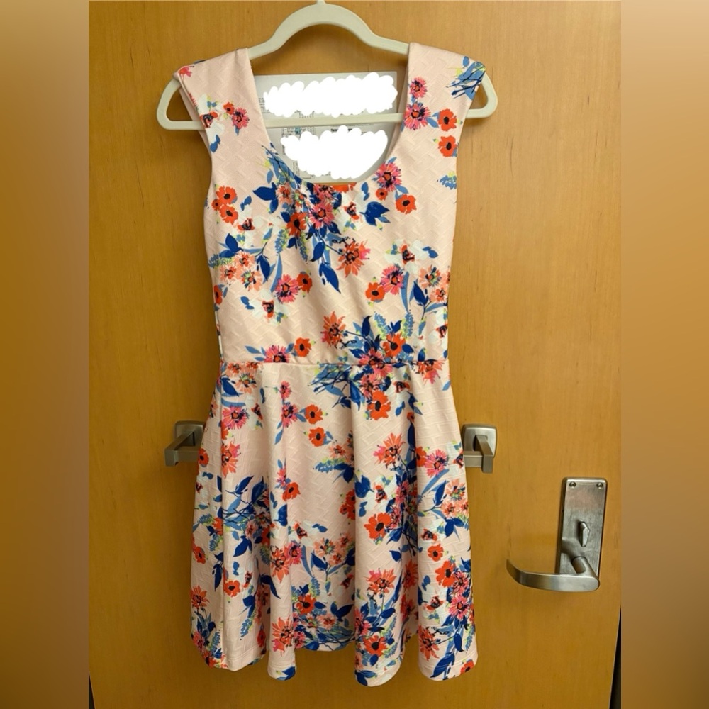 Floral Sleeveless Dress Pink Flowers